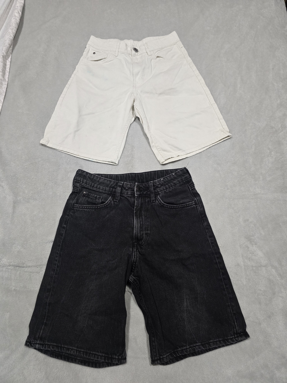 H&M White and Black Denim Shorts Duo